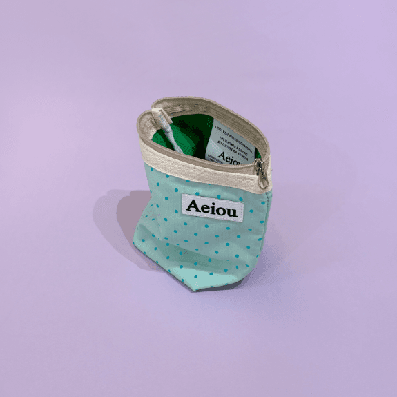Aeiou Basic Pouch (M size) Peppermint Dot