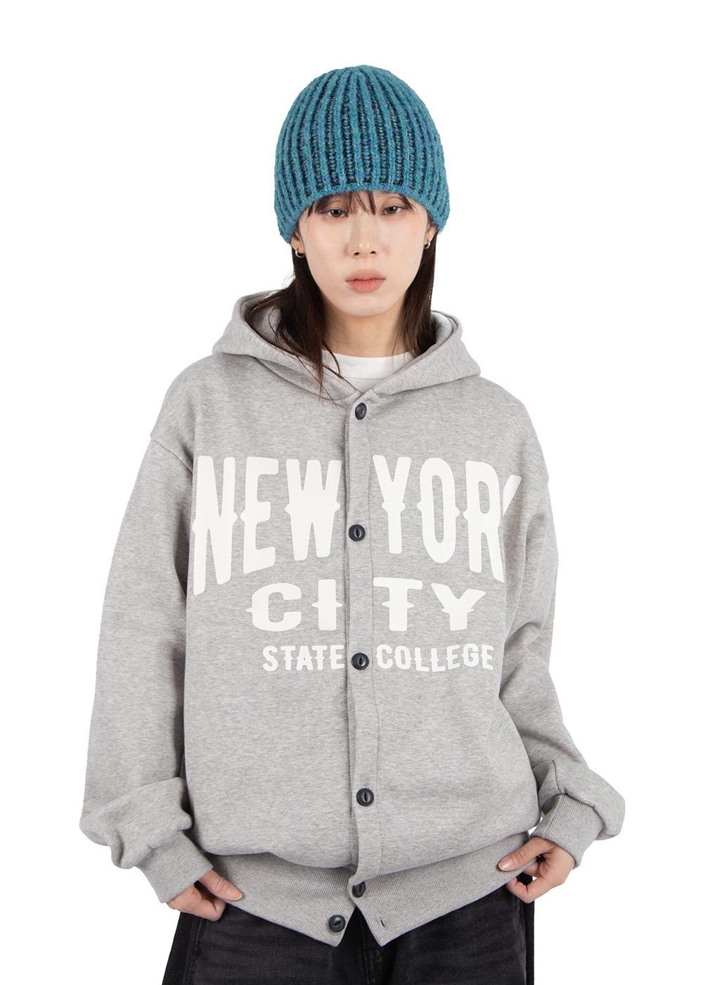 COLLEGE BUTTON HOODIE