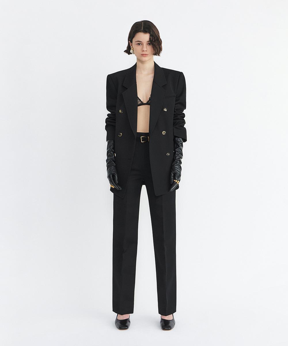 FW25 OVERSIZED DOUBLE BREASTED BLAZER - BLACK