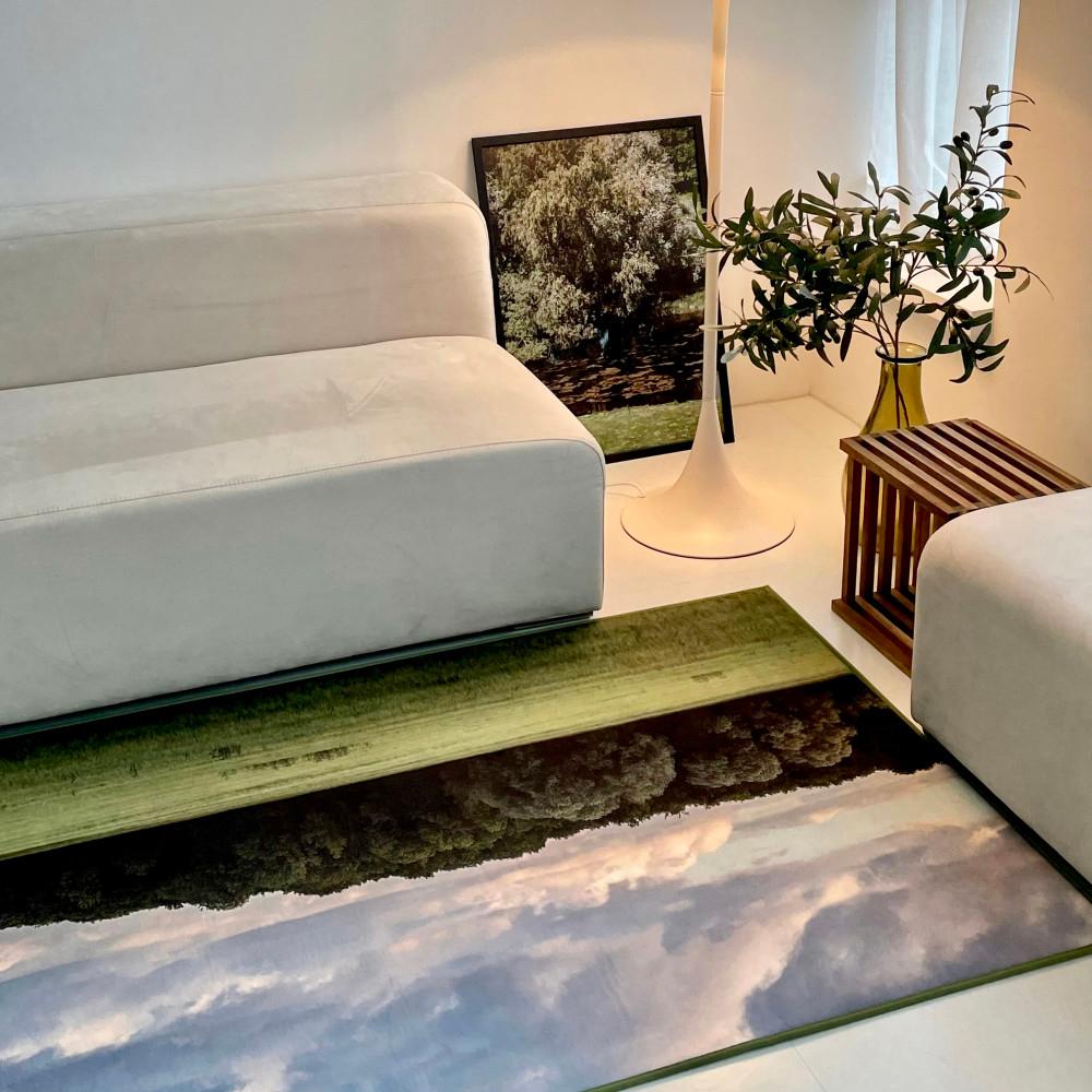 방수 Forest 포레스트 숲 극세사 워셔블 그린 러그 M사이즈