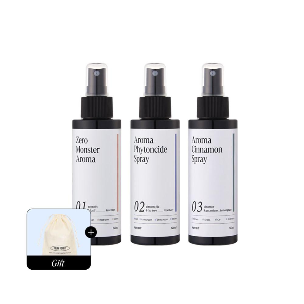 아로마 입문set(아로마120ml 3종_제로몬스터,피톤치드,시나몬)