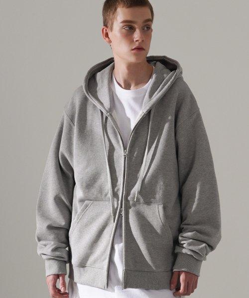 노멀업 후드집업 회색 BJHD4407