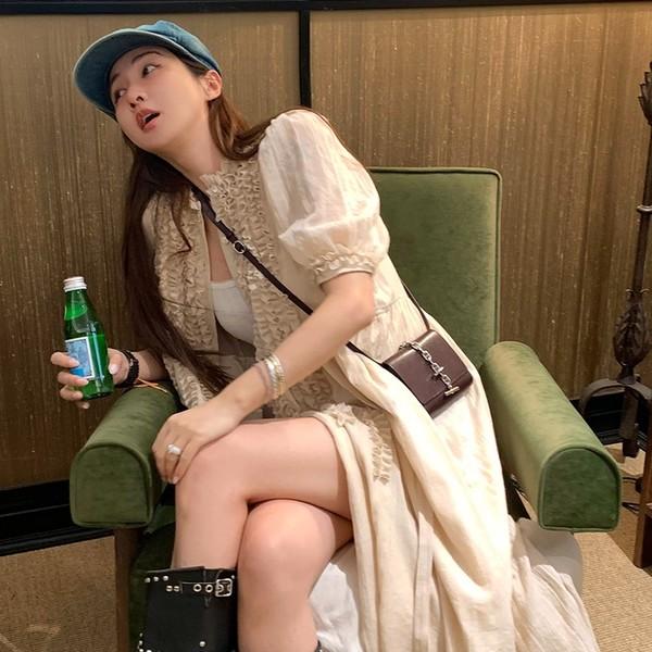 VC clear oxygen sense edge blouse dress