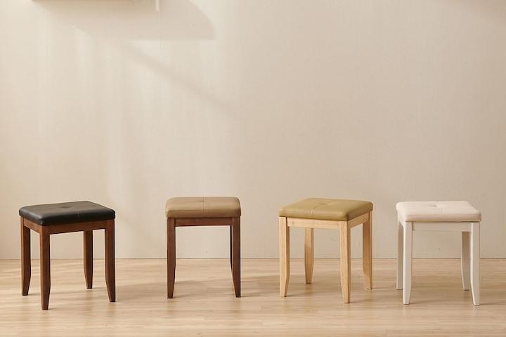 토스트 원목 사각 스툴 화장대의자 화장대스툴 4color