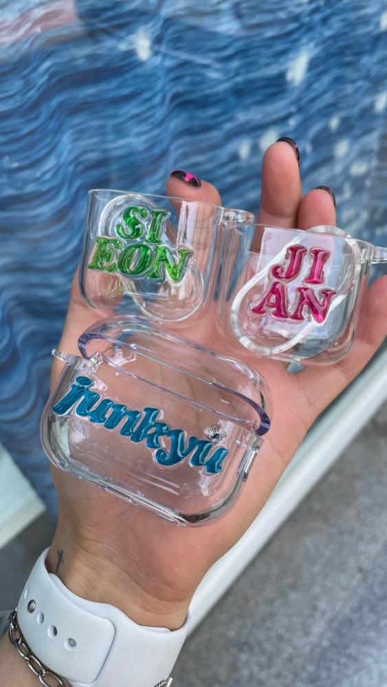 [핸드메이드]러브톰 레터링 에어팟,버즈 케이스 / 이니셜 케이스 러브투모로우 / LTM 케이스