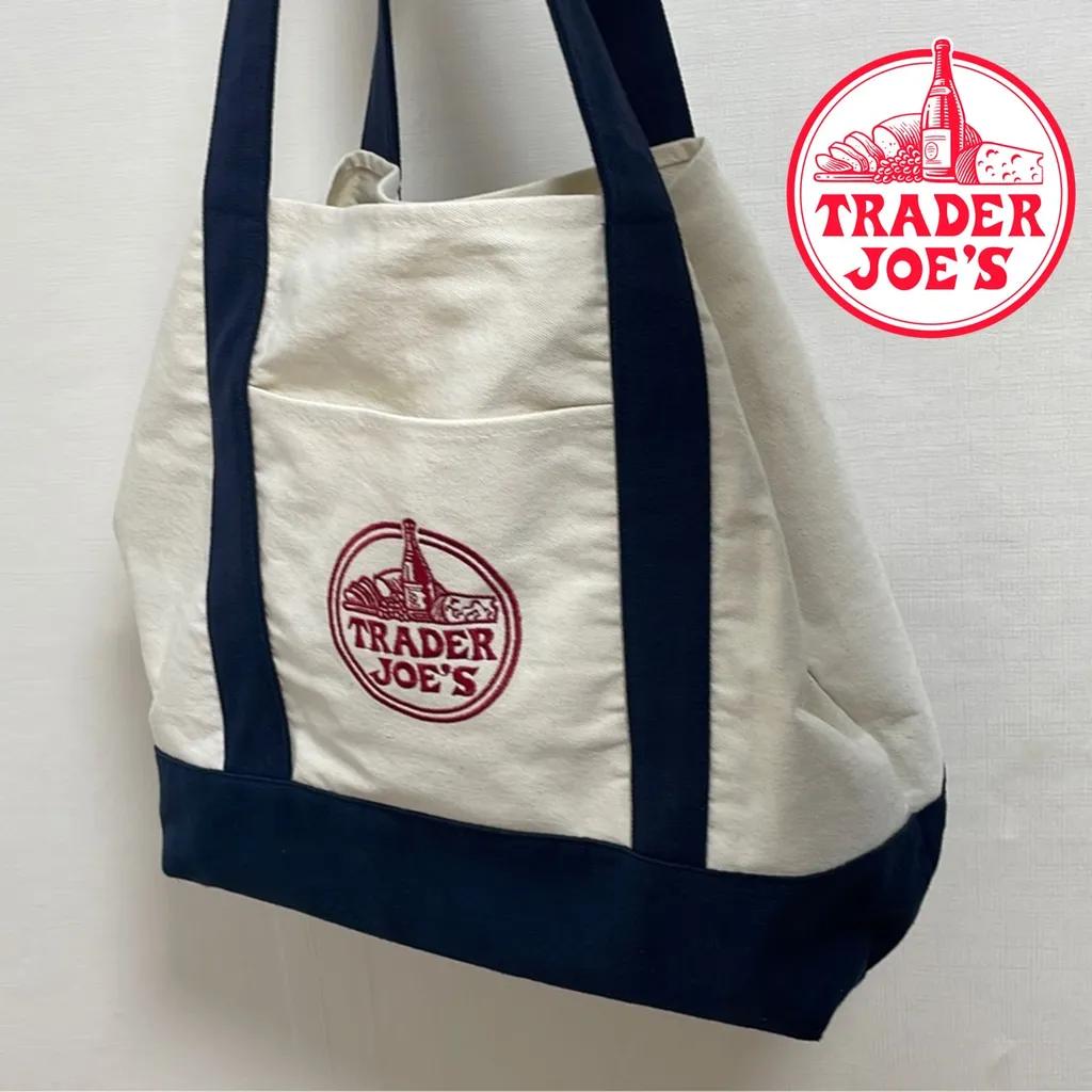 [무료배송] 트레이더 조 트레이더조 시그코튼 로고 캔버스  에코백 숄더 장바구니 가방 Trader Joe's Reusable Cotton Bag