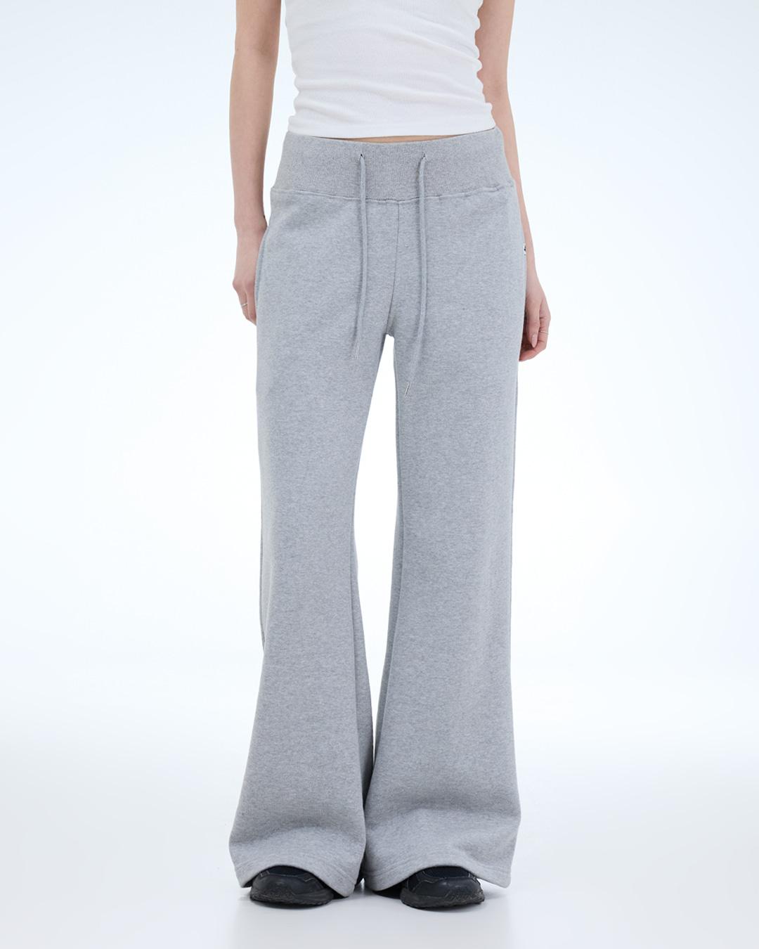 ESSENTIAL FLARE SWEAT PANTS-MELANGE GRAY