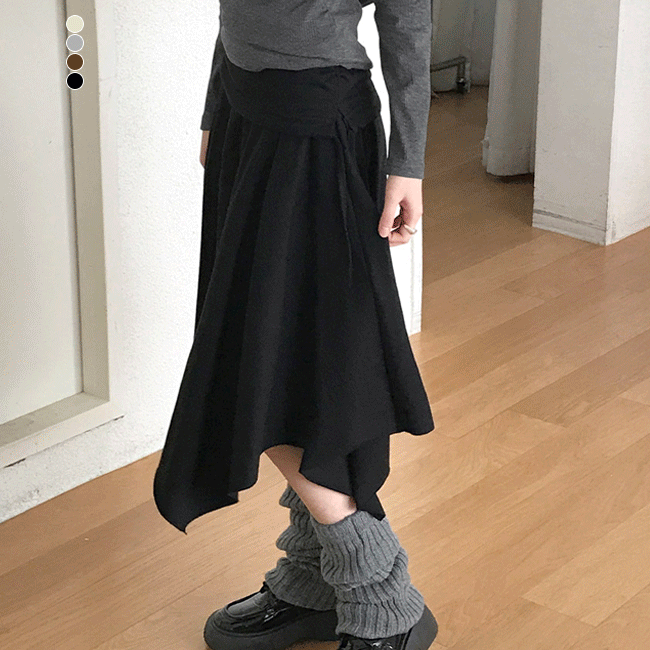 [사계절템/코디필수🖤] 로우언발레이어드미디스커트 (4color)