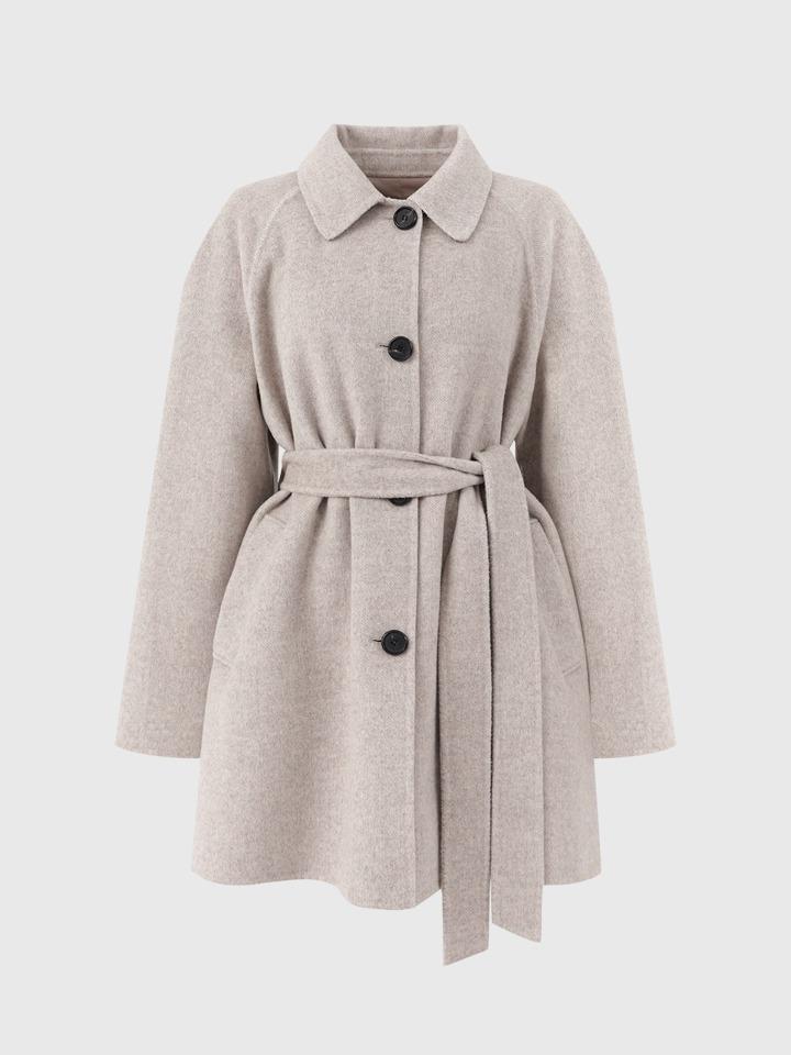 리앤 울 핸드메이드 하프 코트_베이지