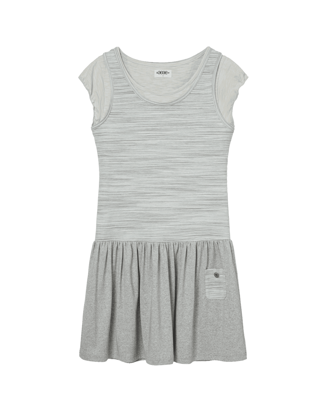 LAYERED TOP DRESS [GREY]