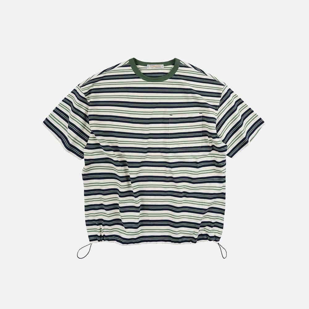 [HOSU X FRIZMWORKS] AAOA Multi stripe lake string tee _ green
