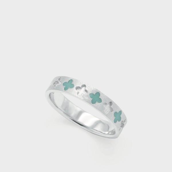 Gothic flower checkboard ring 고딕 플라워 체크보드 링 (무광버전)