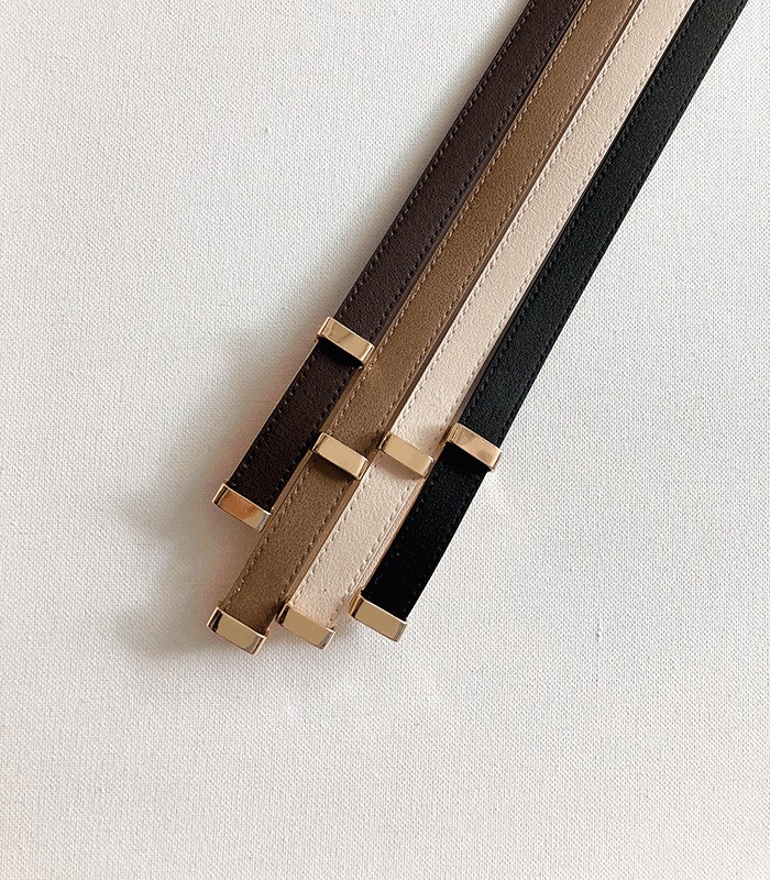 당일발송🚀 [슬랙스/원피스/정장벨트] 심플 모던 얇은 벨트 블랙 브라운 아이보리 베이지 네이비 카멜