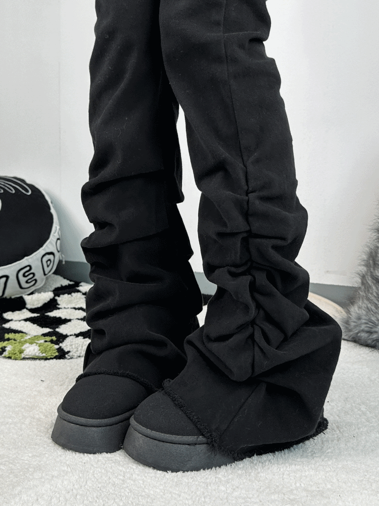 [기모]셔리 셔링 루즈 포인트 오리진 부츠컷 팬츠(3color)