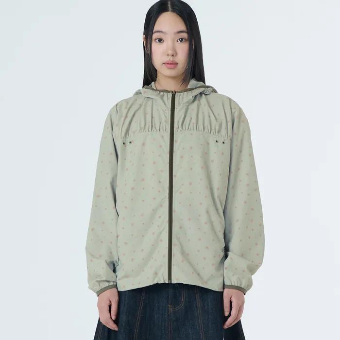 FLOWER WINDBREAKER JACKET [KHAKI]