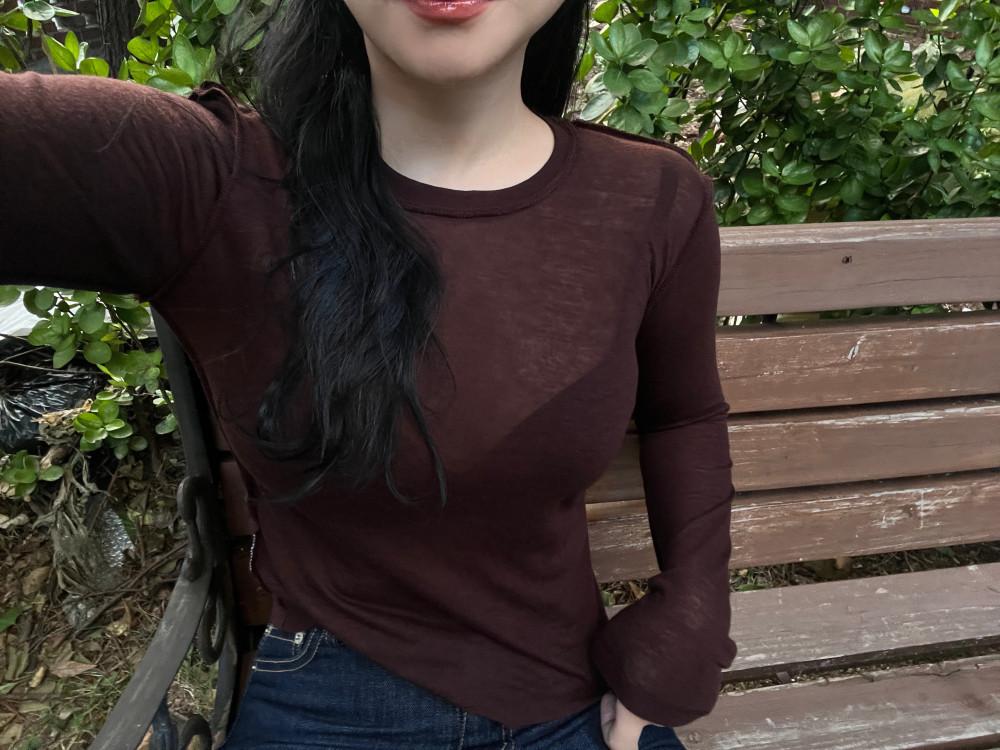 [당일출고/브라운,화이트] 오드람프 텐셀 티셔츠