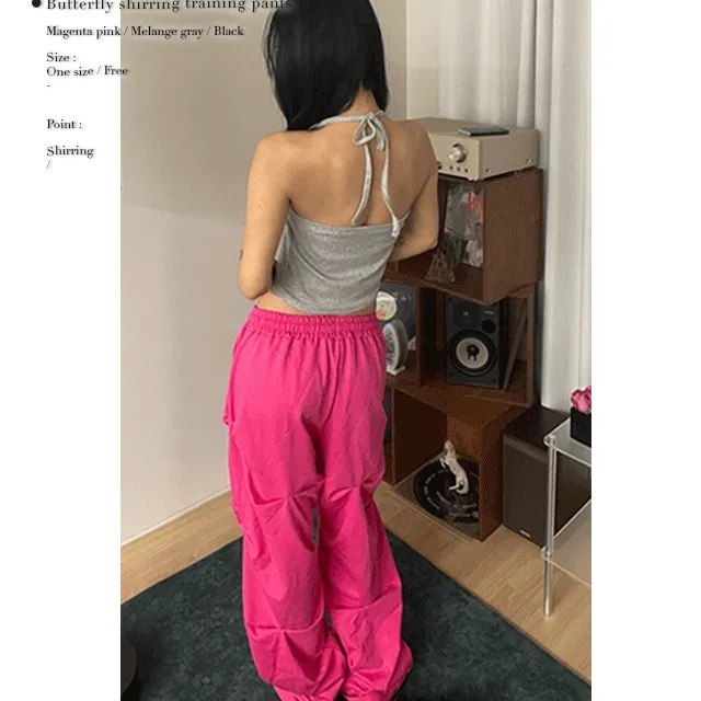 Butterfly shirring training pants