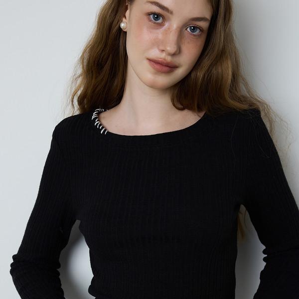 (1차 리오더) LAYERED STITCH T-SHIRT - BLACK