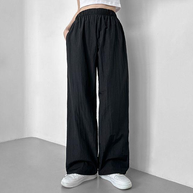 허리밴딩 바스락 나일론 여름 스트링 롱팬츠