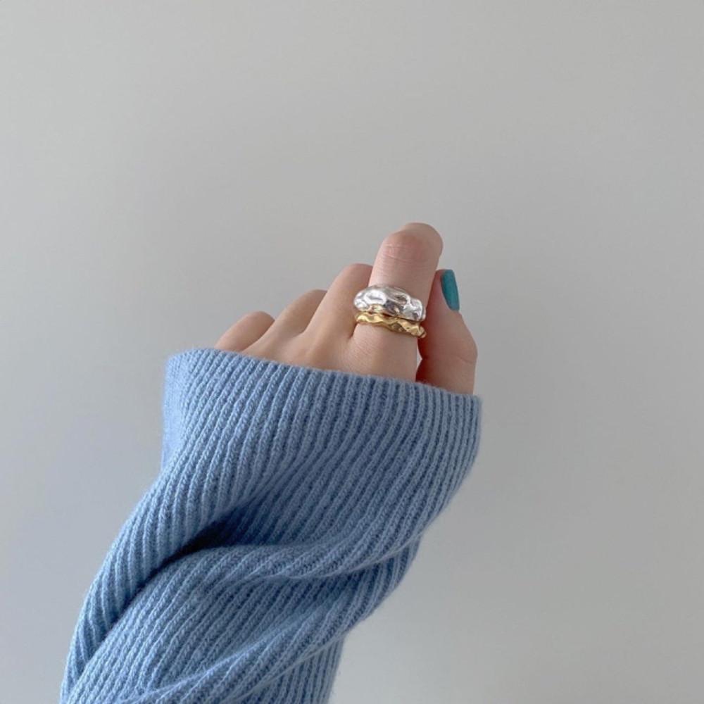 이 화 [크럼플 링, crumpled ring(gold ver.)] silver925
