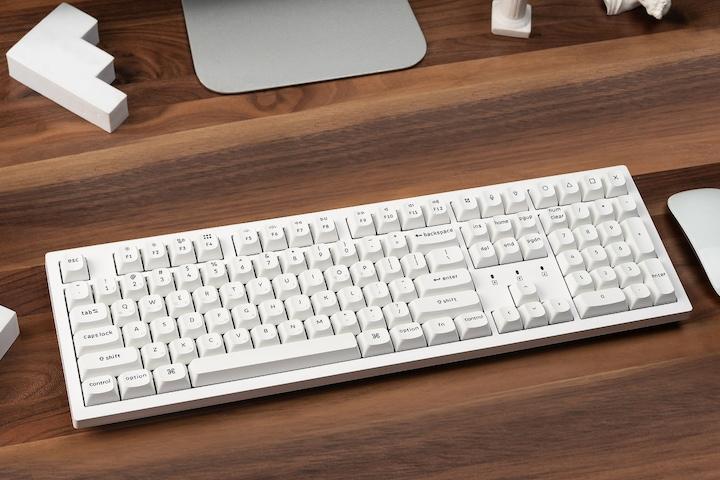 K10 PRO 화이트 RGB 저소음 무선 기계식 키보드 애플 맥 아이패드 블루투스