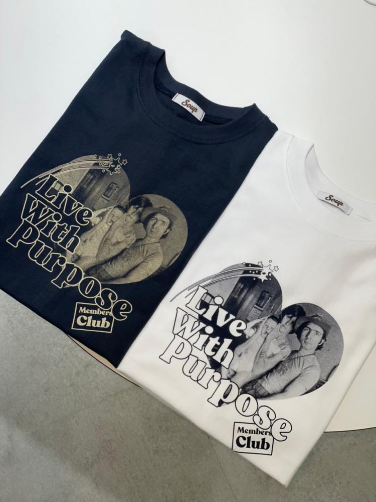 남녀공용 클럽 프린팅 코튼 라운드넥 오버핏 프리사이즈 반팔 티셔츠