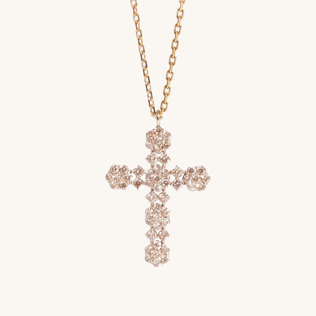 14k18k﻿ 일루미네이트 다이아 크로스 목걸이(14k 38/41cm 기준 7.06g)