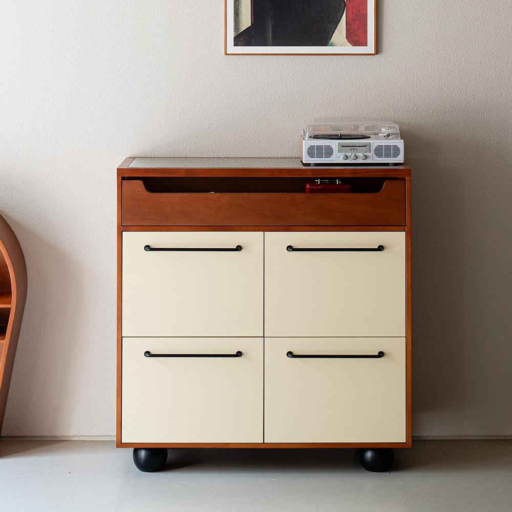 NEW 투톤 유리 수납장