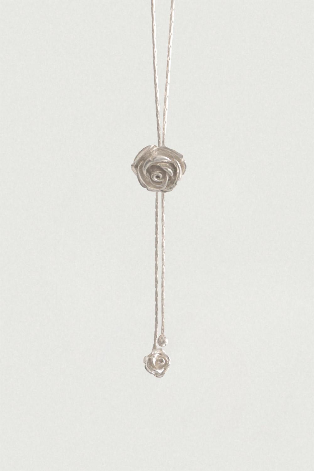 DOUBLE FLOWER DROP NECKLACE