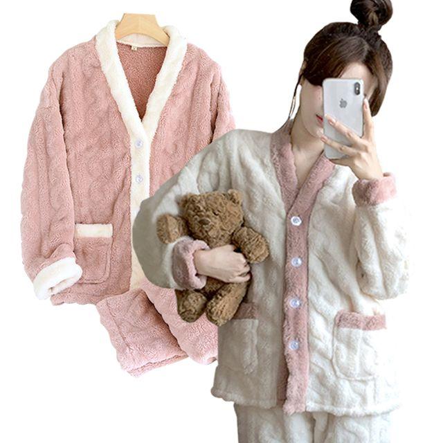 [당일출고] 오버핏 마카롱 극세사 수면 잠옷세트