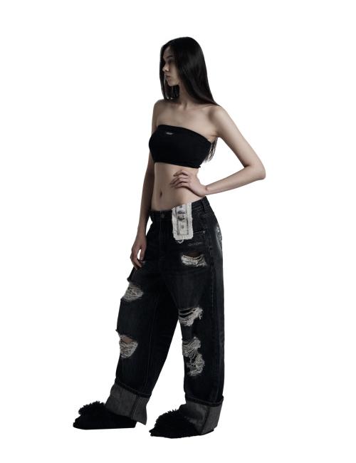 Dollar wide denim pants
