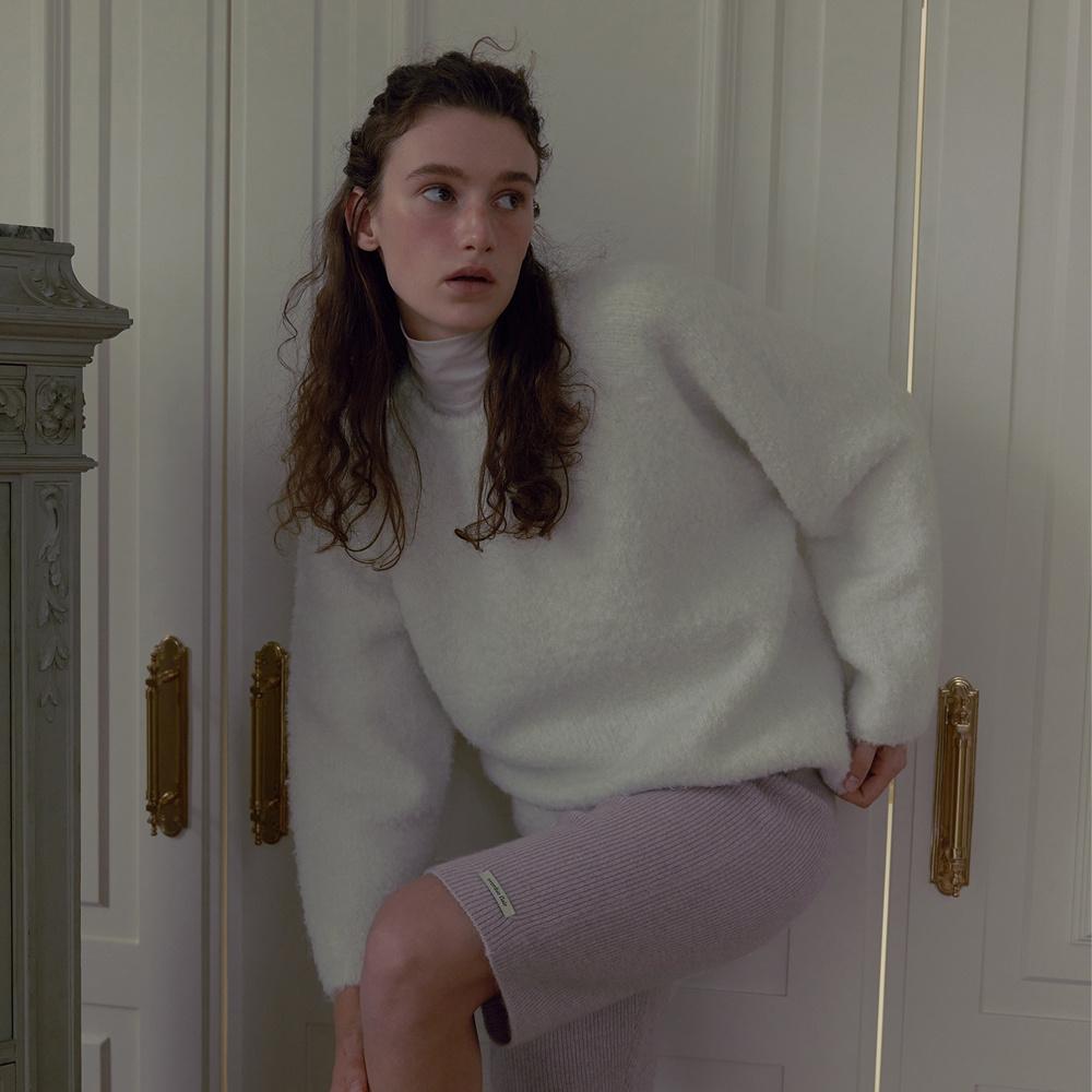 furry wool knit_ivory