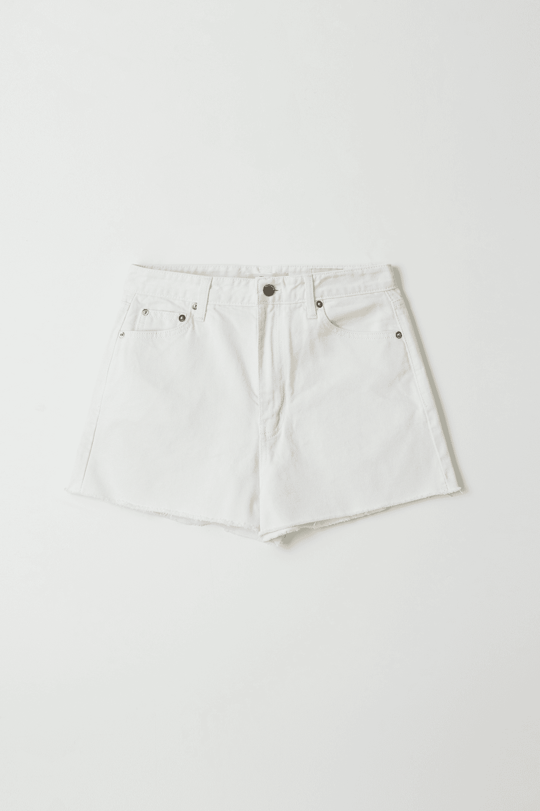 flare denim shorts (white)