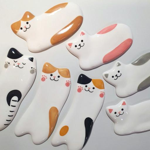 낭만냐옹 고양이 수저받침 -만세냥이/식빵냥이/6색상