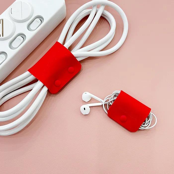누보 케이블 이어폰 선 정리 홀더 Cable tie (Cherry Red)