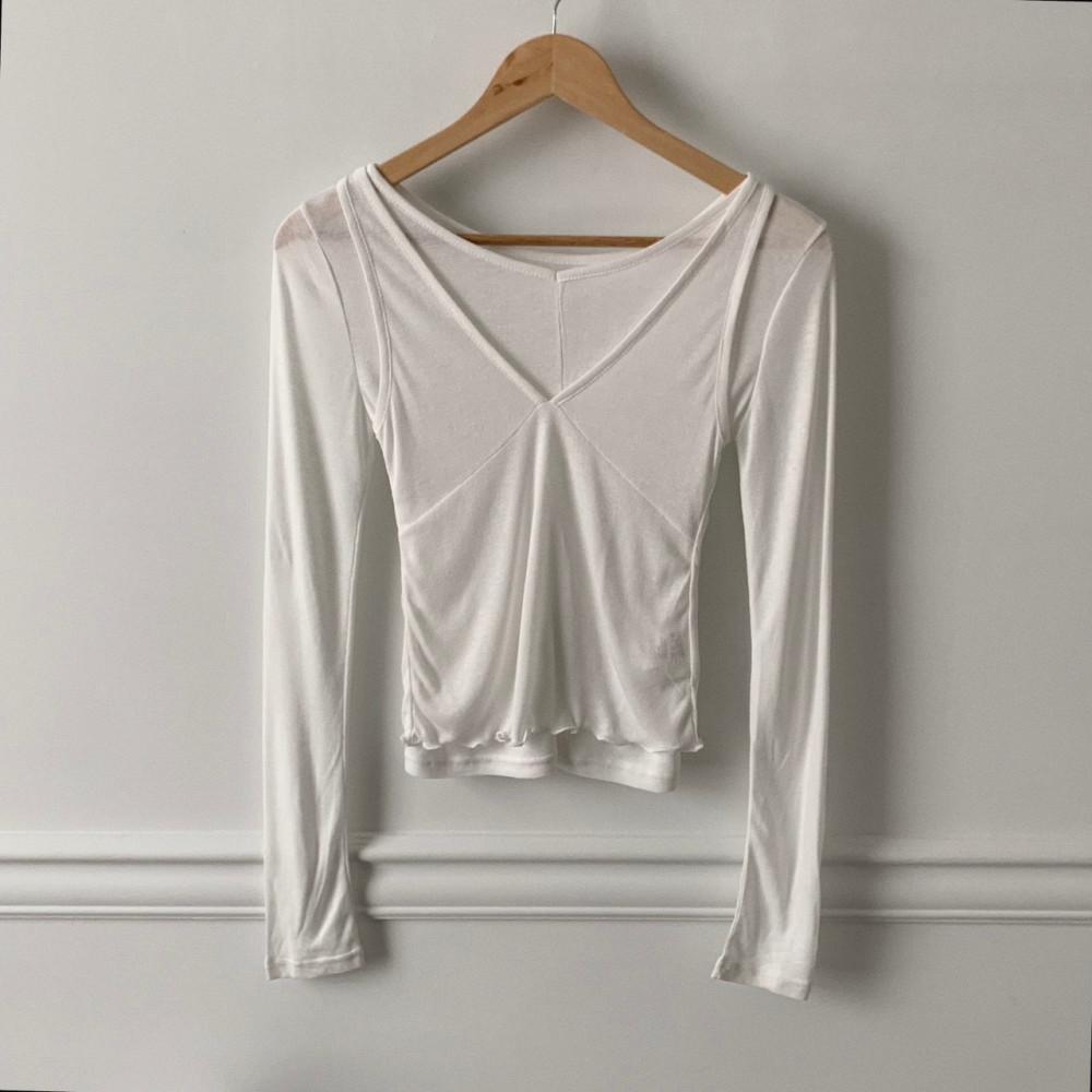 여성 브이 절개 나시 레이어드 세트 티셔츠