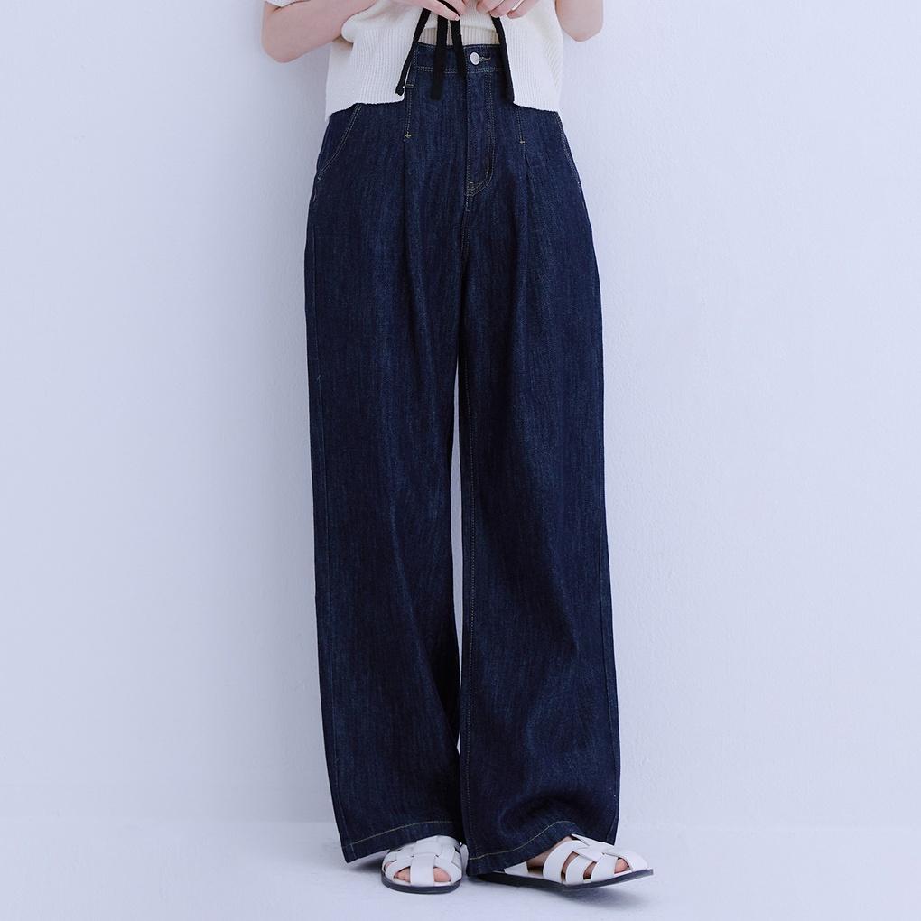 하이웨이스트 턱 린넨 와이드 데님(2colors)_RMTJE25G15