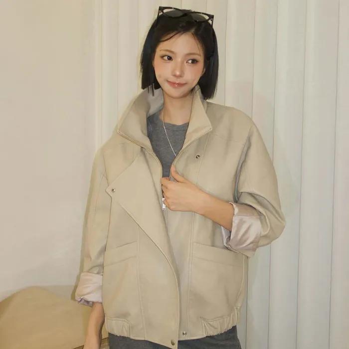 하이넥 포켓 레더 점퍼 NEL6SM206_91