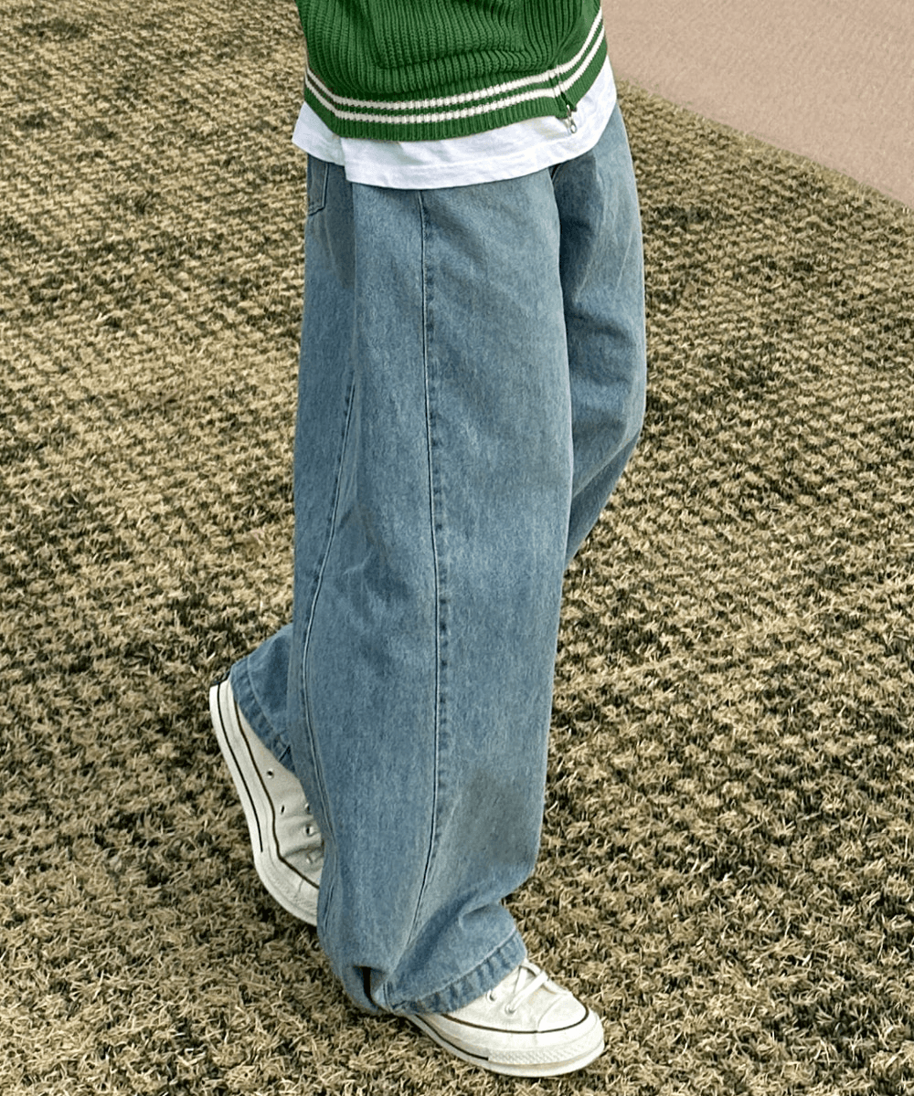 ED 와이드 벌룬 스냅 데님팬츠 2C