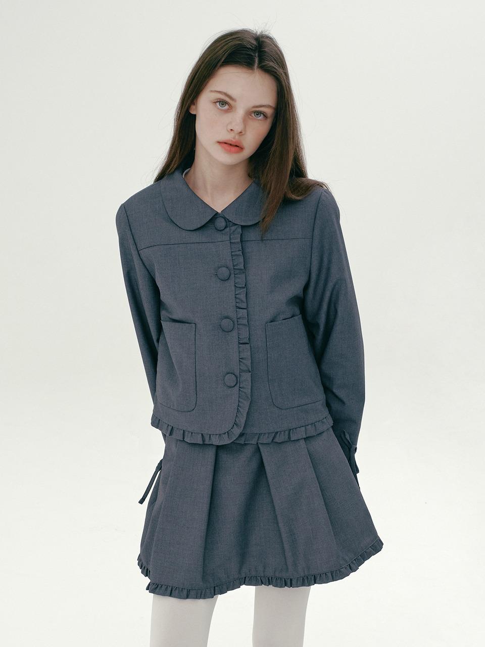 FRILL RIBBON JACKET (GREY)