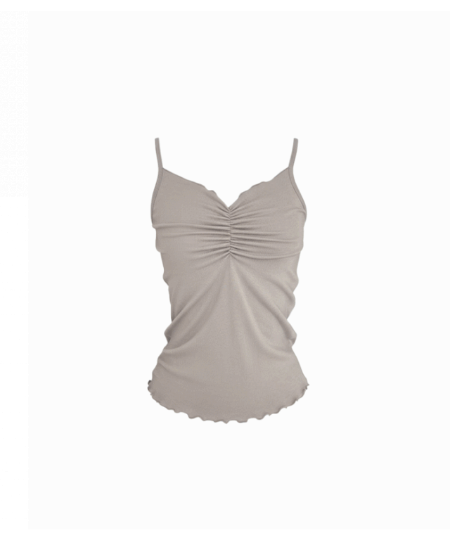 Veil 셔링 브이넥 슬림 슬리브리스 탑 (3colors)