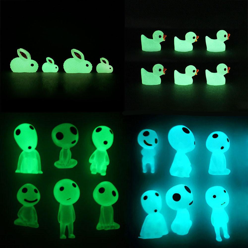 10/20Pcs 빛나는 나무 영혼 마이크로 풍경 그림 장식 야외 빛나는 미니어처 동상