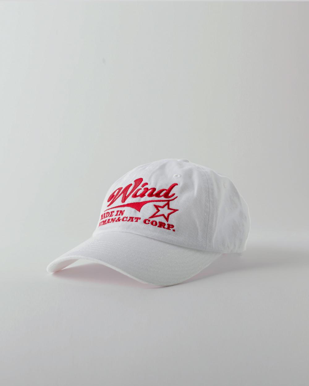 WIND WASHED COTTON BALL CAP / WHITE