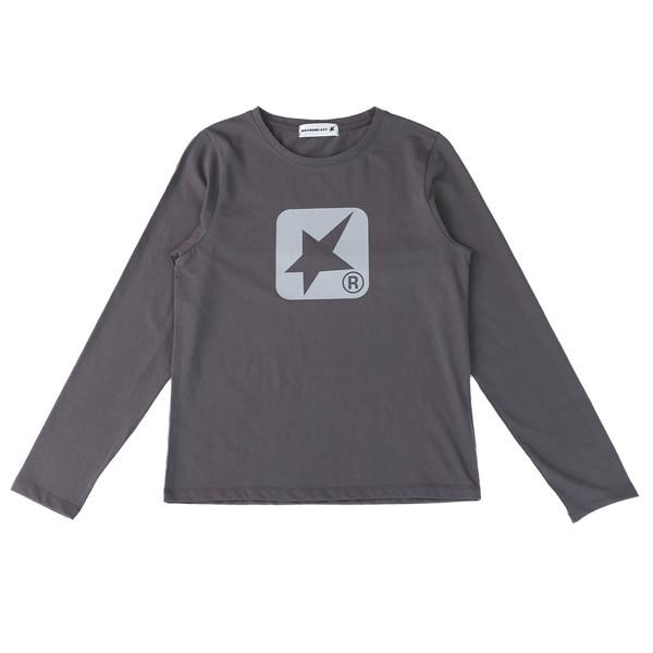 (W) SQUARE LOGO L/S ( Charcoal )