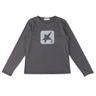 (W) SQUARE LOGO L/S ( Charcoal )