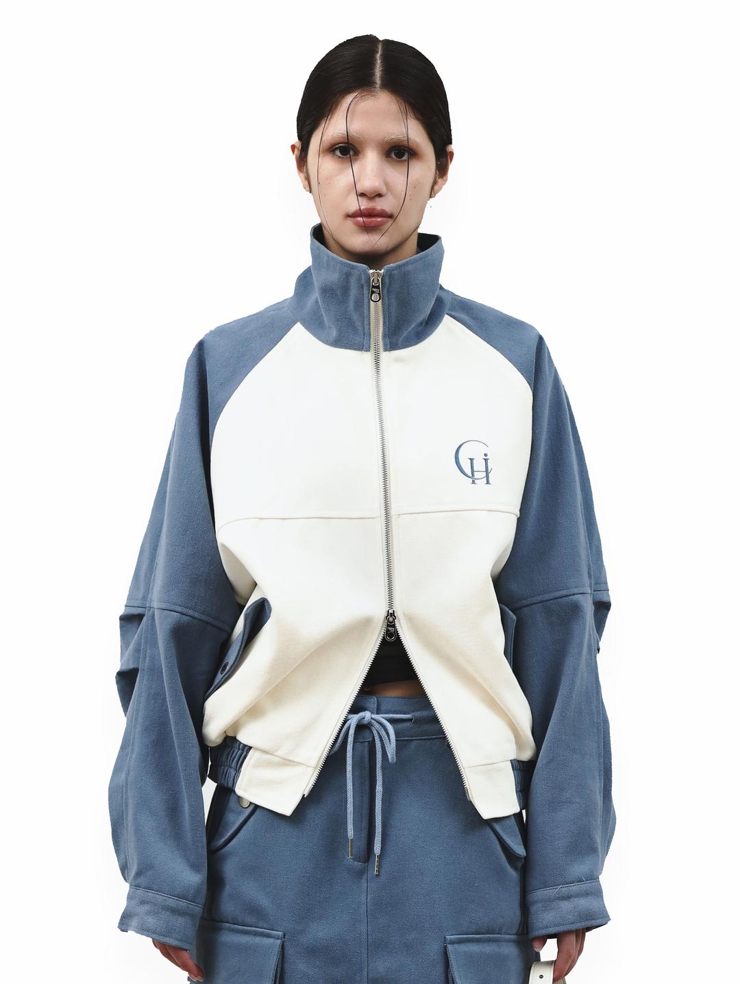 CONTRAST JUMPER .Blue