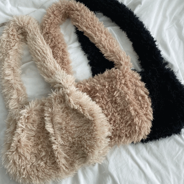 [*졸귀!!/찐추천] 퍼 크로스백 (3color) / 퐁퐁 뽀글이 미니 크로스 숄더 트윙클 반짝이 트위드