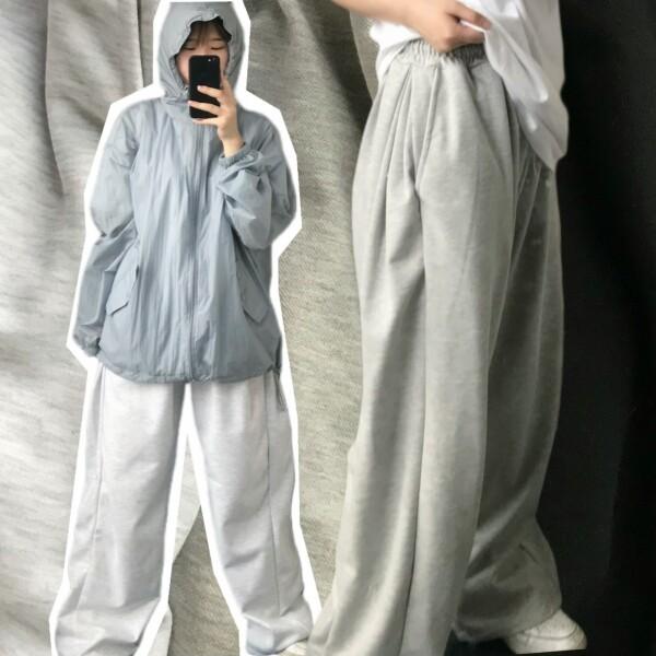 shun 사이드 핀턱 스트링 팬츠