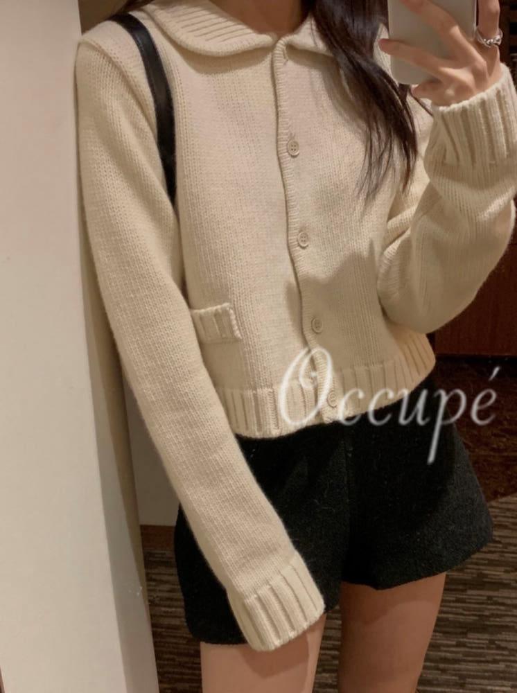 미엘 바빈 가디건 (4col) miel 카라가디건