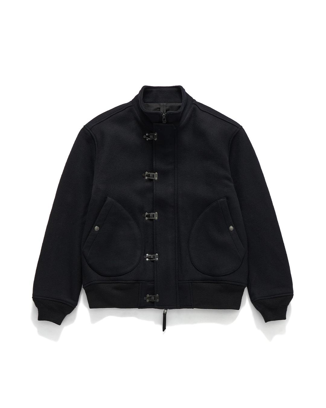 DECK JACKET / BLACK MELTON WOOL